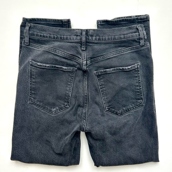 Agolde Riley High Rise Straight Crop Jeans in Panoramic Gray Black Button Fly 28 - Picture 8 of 11